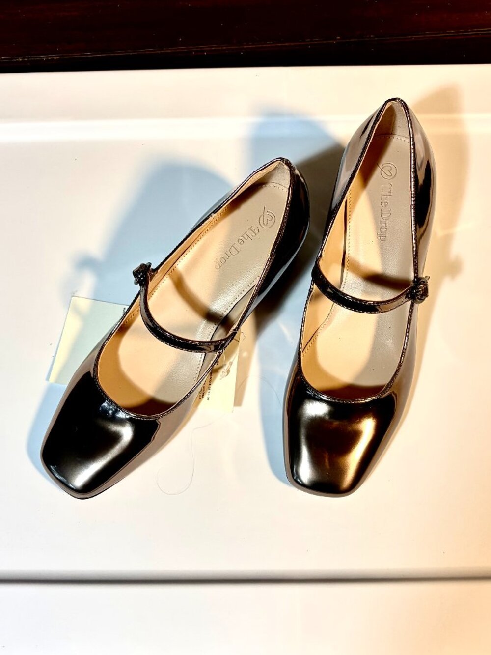 The Drop Aoki Metallic Pewter/Copper Mary Jane Block Heels Pumps Size 5.5